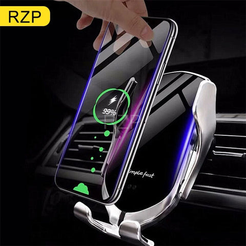 RZP 10W Qi Car Wireless Charger For iPhone Xs Max X Samsung S10 S9 Fast Wirless Charging Automatic Intelligent Car Phone Holder